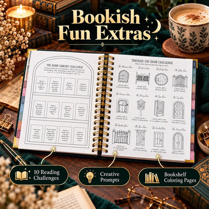 📖✨Midnight Study Hardcover Reading Planner for Book Lovers