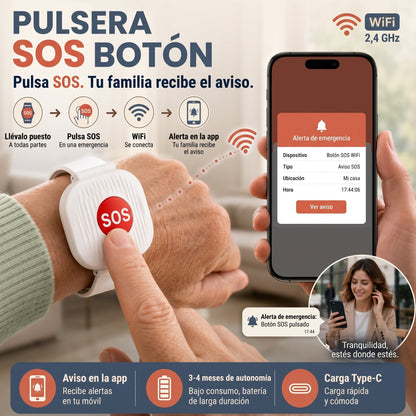 🆘 SOS Alert Bracelet – One-Press Family Notification Wristband
