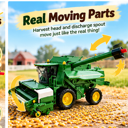 Interactive Farm Harvester Toy Car | Large Size Inertial Combine With Working Parts