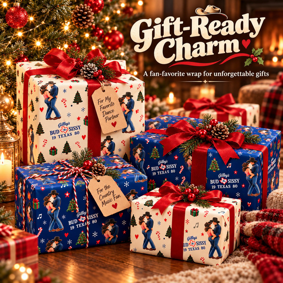 Retro Western Christmas Wrapping Paper 🎄🤠