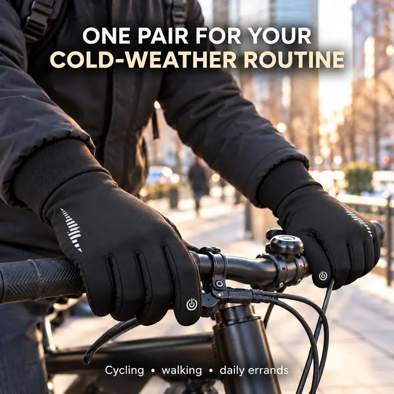 🧤 Unisex Winter Touchscreen Gloves – Fleece-Lined, Anti-Slip Grip for Cycling & Daily Wear
