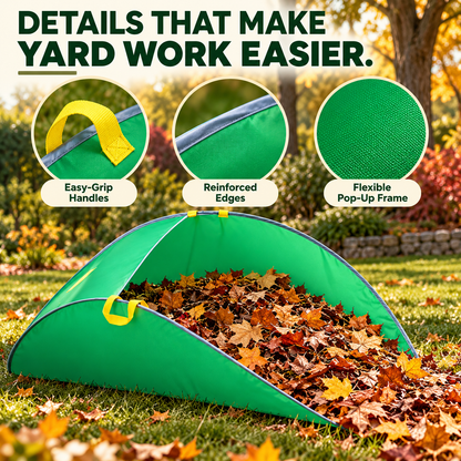 🍂 Pop-Up Leaf Collection Tent [Anti-Spill Design] - Rake Smarter, Not Harder