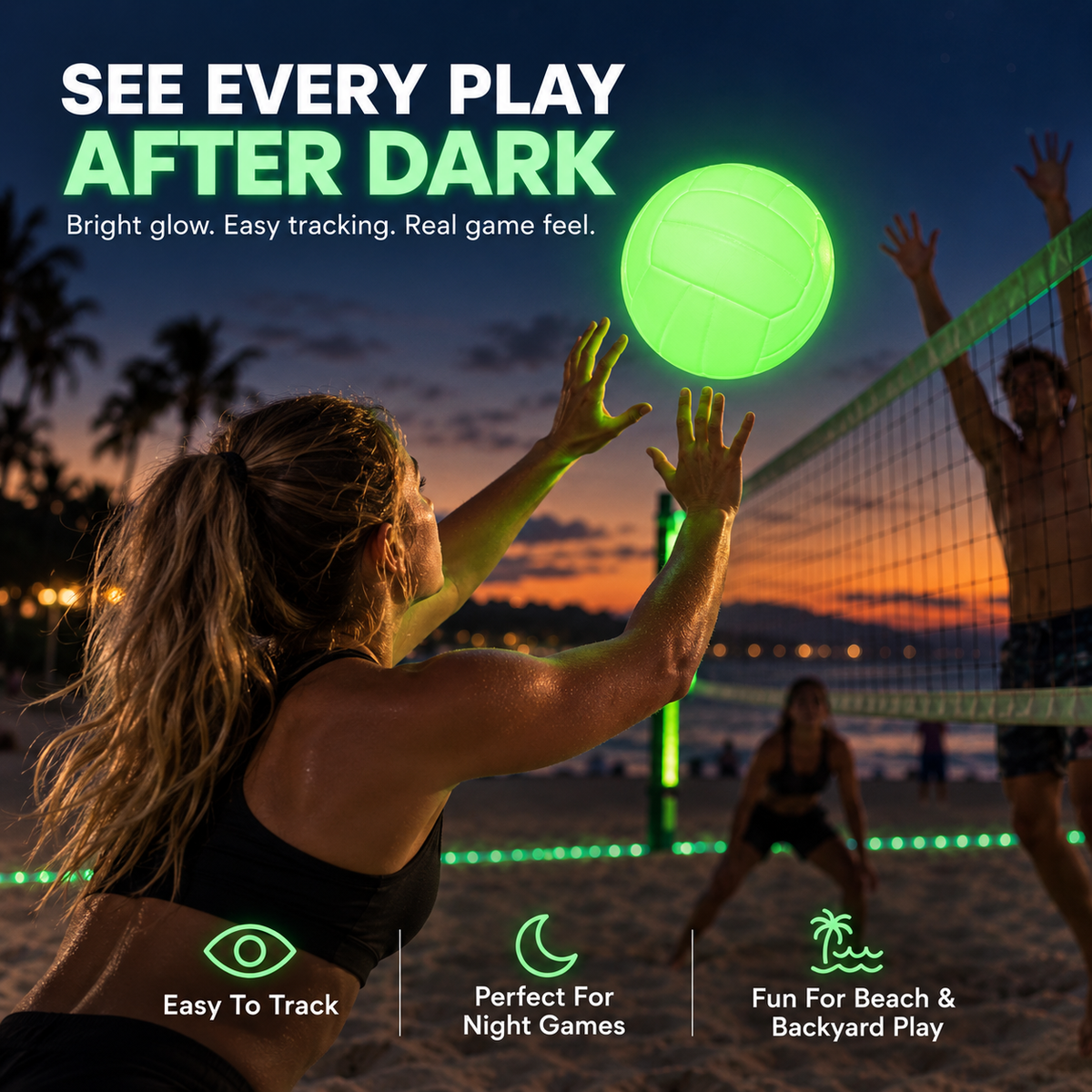 Glow-in-the-Dark Volleyball🏐 – Keep the Game Going After Sunset