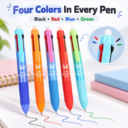 🎨Mr. Pen- Erasable Multicolor Pen, 4-in-1, 5 Pack, Colorful Ink