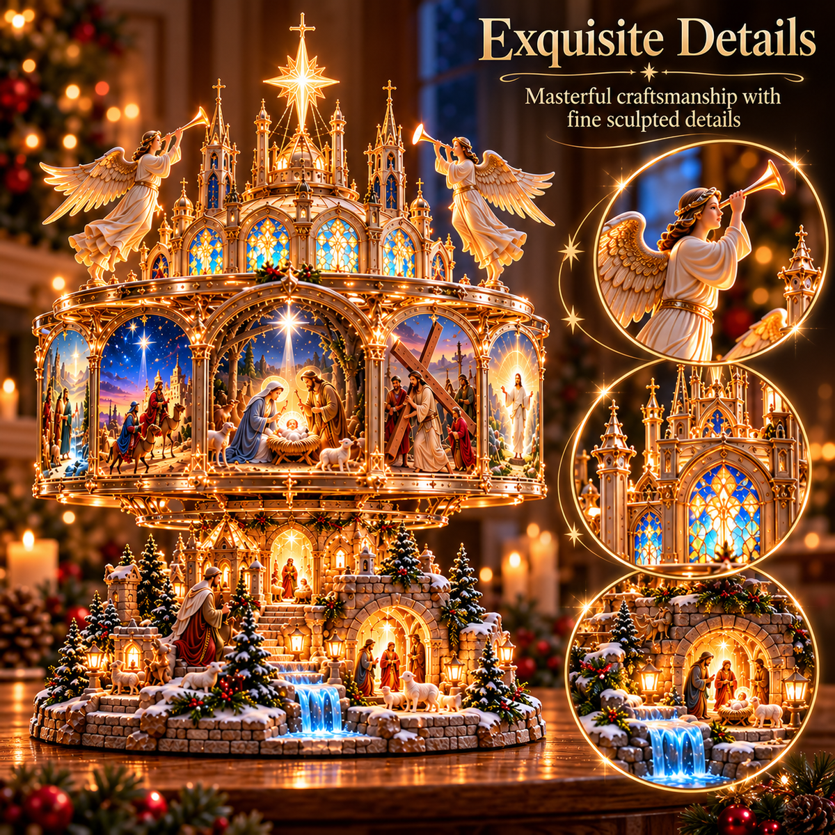 ✝️✨ Journey of Faith™ – Illuminated Bible Story Cathedral Display