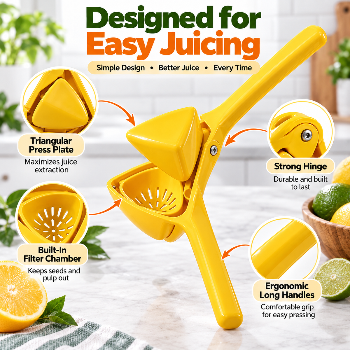 Manual Citrus Juicer – Easy Hand Press for Fresh Juice
