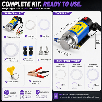 💪 HOT DEAL | 12V 100W Oil Transfer Pump – 1–4 L/min Portable Engine Oil Extractor for DIY Maintenance