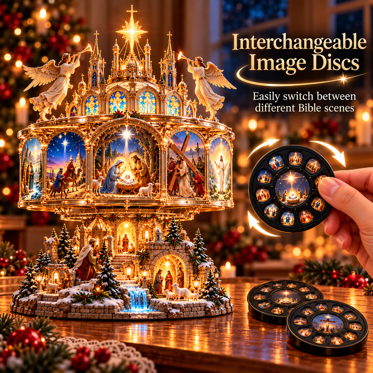 ✝️✨ Journey of Faith™ – Illuminated Bible Story Cathedral Display