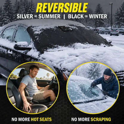 ☀️❄️ Reversible All-Season Windshield Cover | Magnetic Snow & Sun Shield