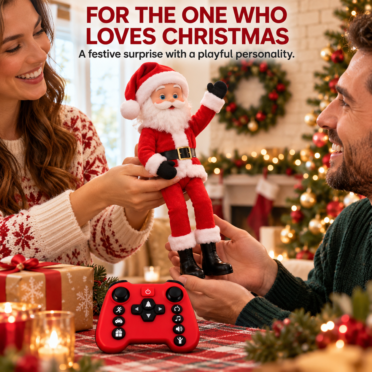 Additional festive product gallery image of remote-controlled Santa Claus