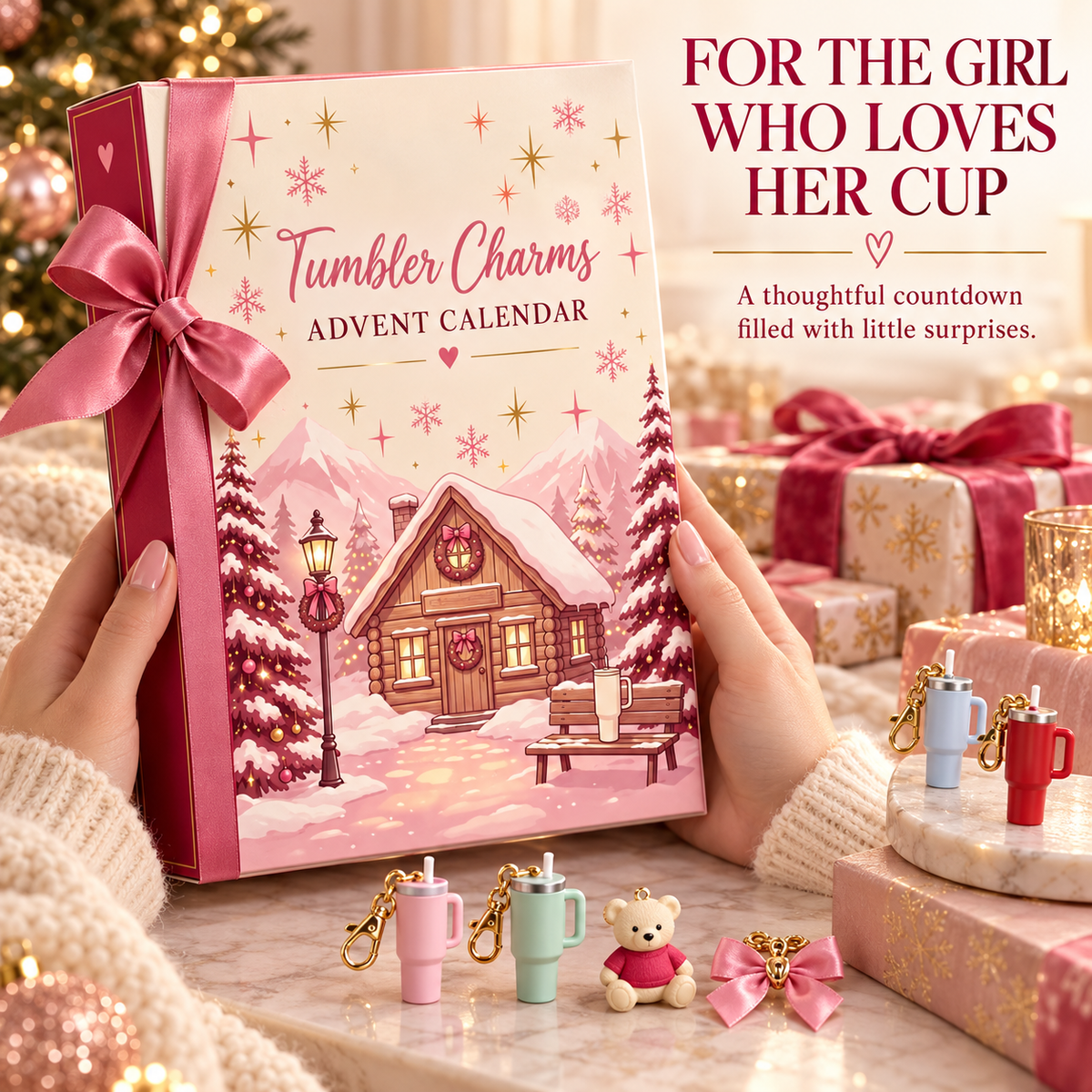 24-Day Charm Advent Calendar – Cute Christmas Surprises for Tumblers, Bags & Keys