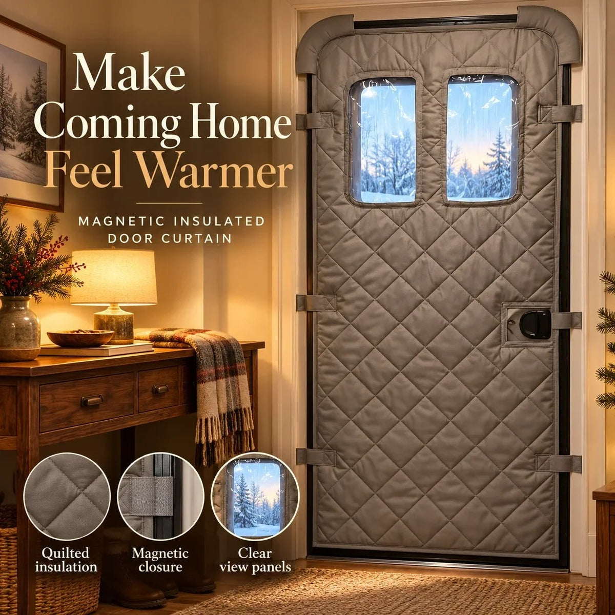 🏠❄️ Magnetic Thermal Door Curtain - Keep the Cold Out & Warmth In🧲🔥