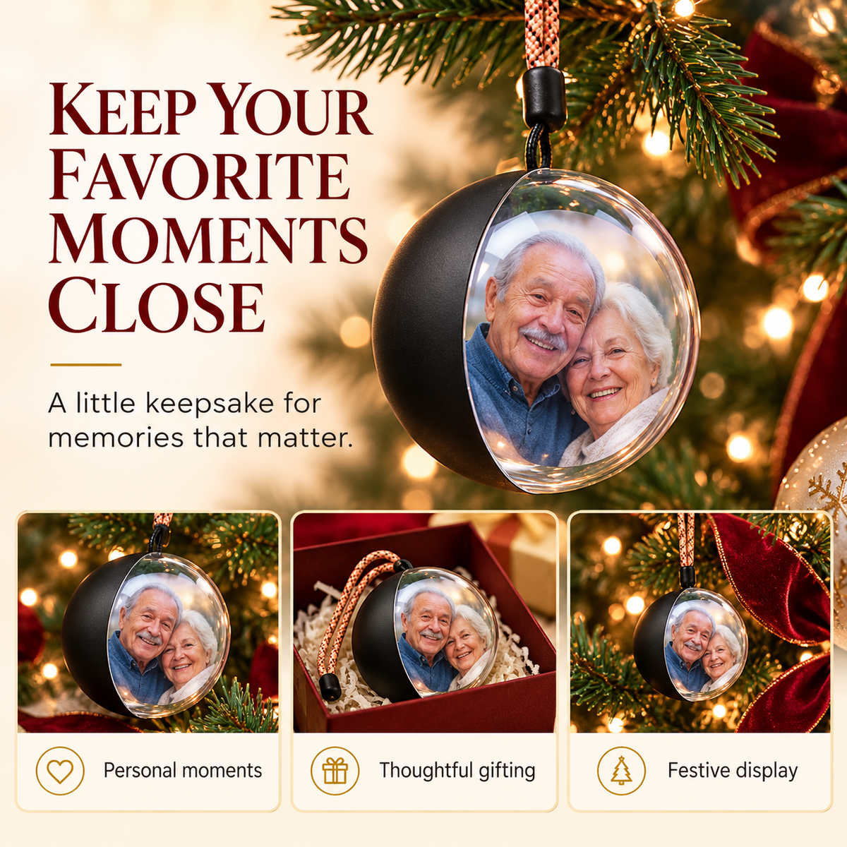 🎄❤️ MemoryGlow™ Personalized Photo Christmas Ornament 🎁✨