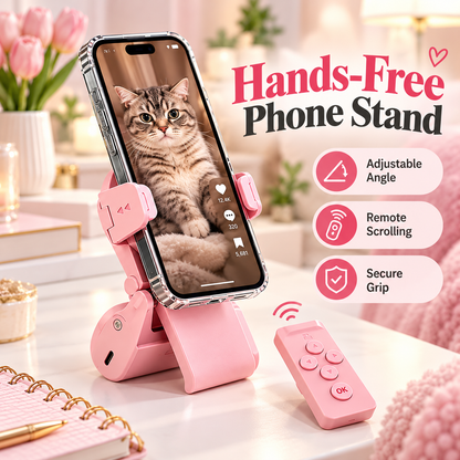 📱Hands-Free Phone Stand with Scroll Remote