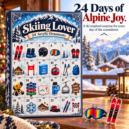 🏂24-Day Ski Ornament Advent Calendar – Christmas Surprises for Ski Lovers 🎄