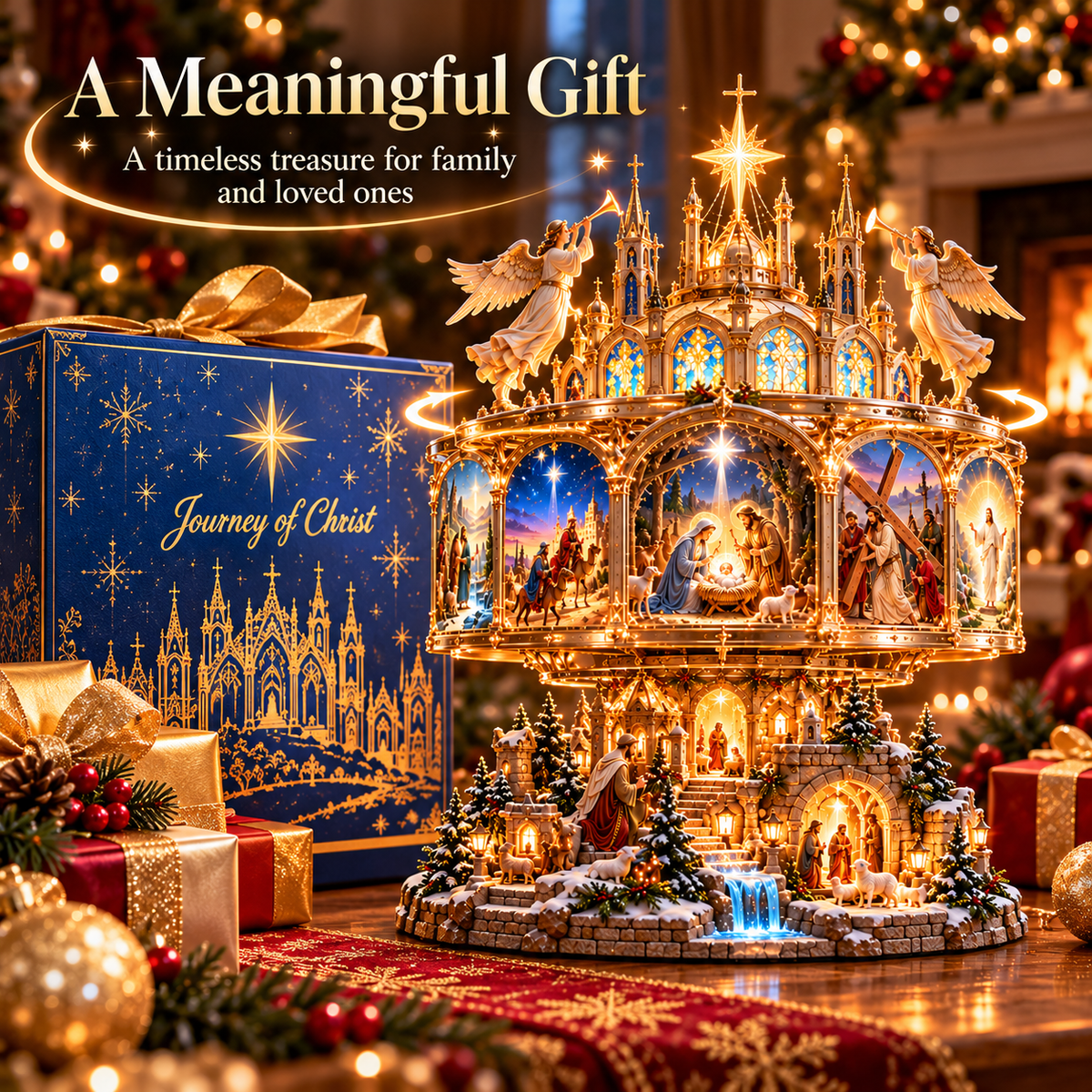 ✝️✨ Journey of Faith™ – Illuminated Bible Story Cathedral Display