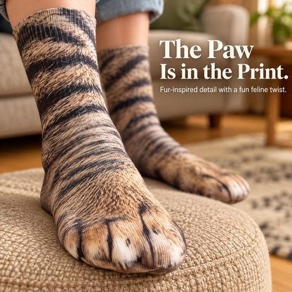 😹Realistic Cat Paw Socks – Playful Feline Prints for Cat Lovers