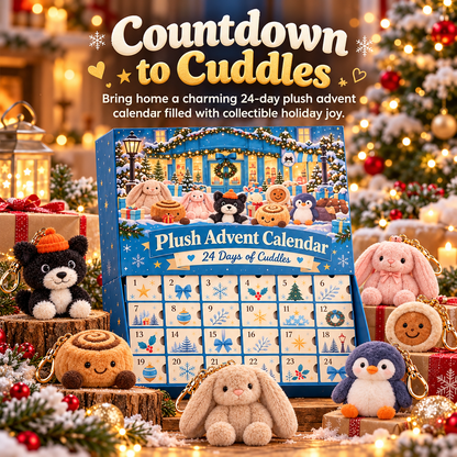 🎄 24-Day Plush Advent Calendar – Mini Character Surprises & Collectible Bag Charms