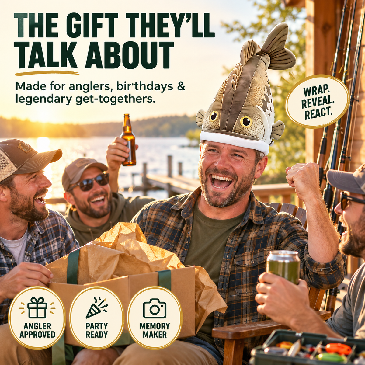 🐟 3D Fish-Shaped Novelty Hat — Funny Fishing Gift for Anglers, Lake Days & Parties