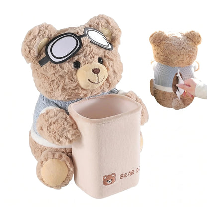 Plush Bear Car Organizer & Tissue Holder