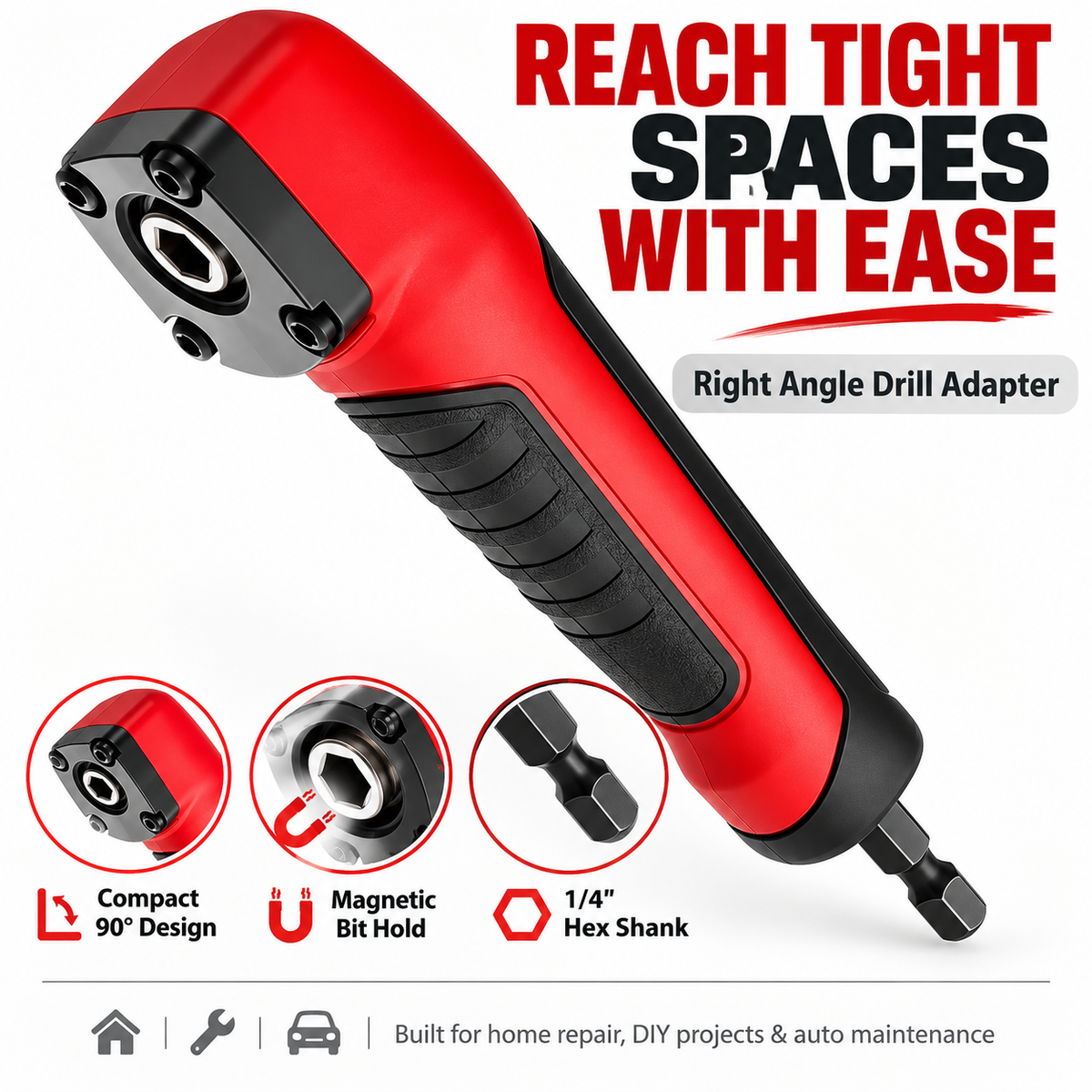 90° Right Angle Drill Adapter – Reach Screws in Tight Spaces
