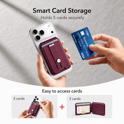 🔍 ESR Geo Magnetic Wallet – Apple Find My, 5-Card Holder, RFID Blocking & Adjustable Phone Stand