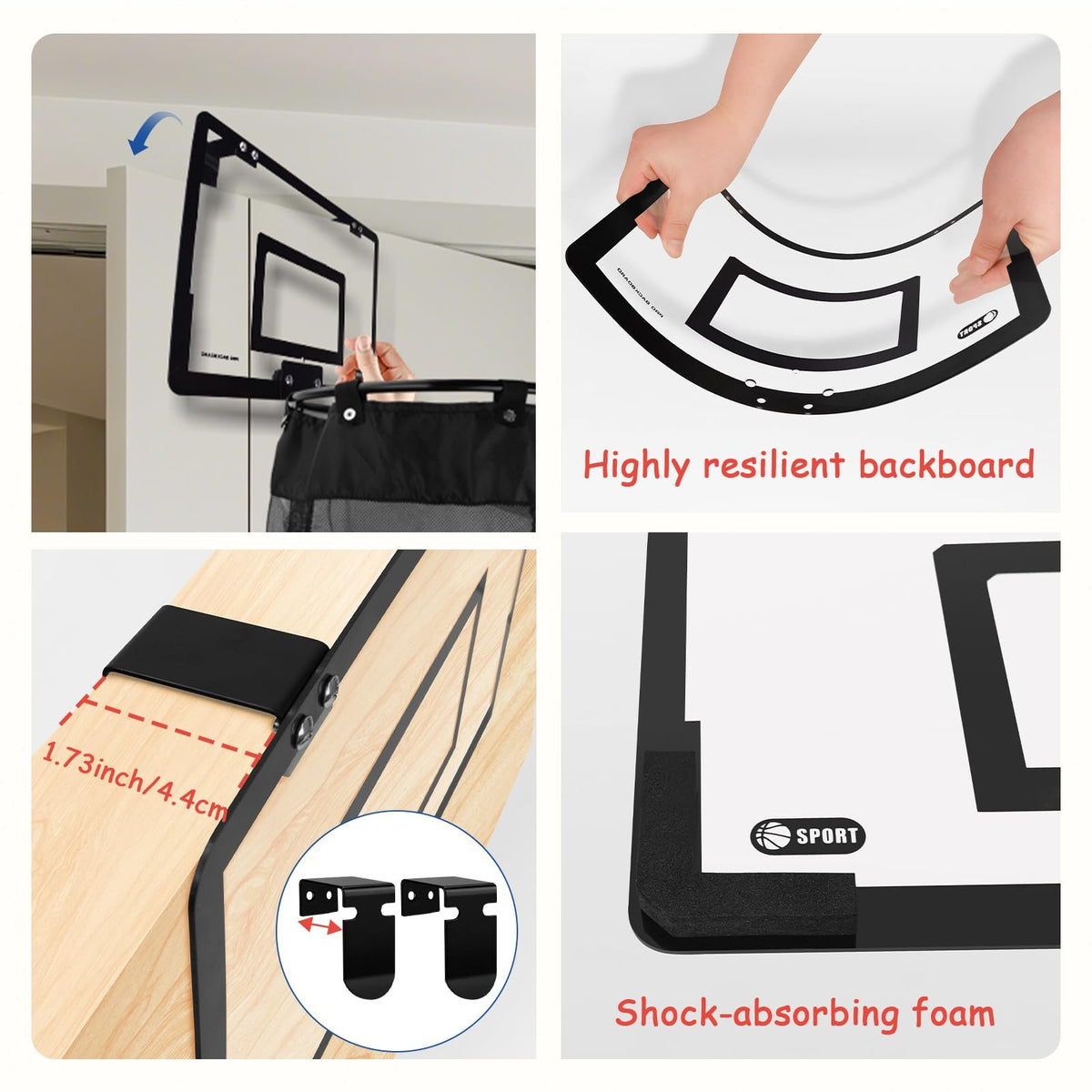 🏀Door Basketball Hoop with Laundry Hamper – Kids Indoor Basketball Set & Hanging Clothes Basket