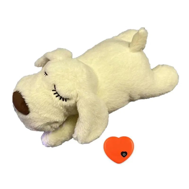 Dog Anxiety Heartbeat Plush Toy Sleep Simulation Calming Durable Interactive Pet Chew