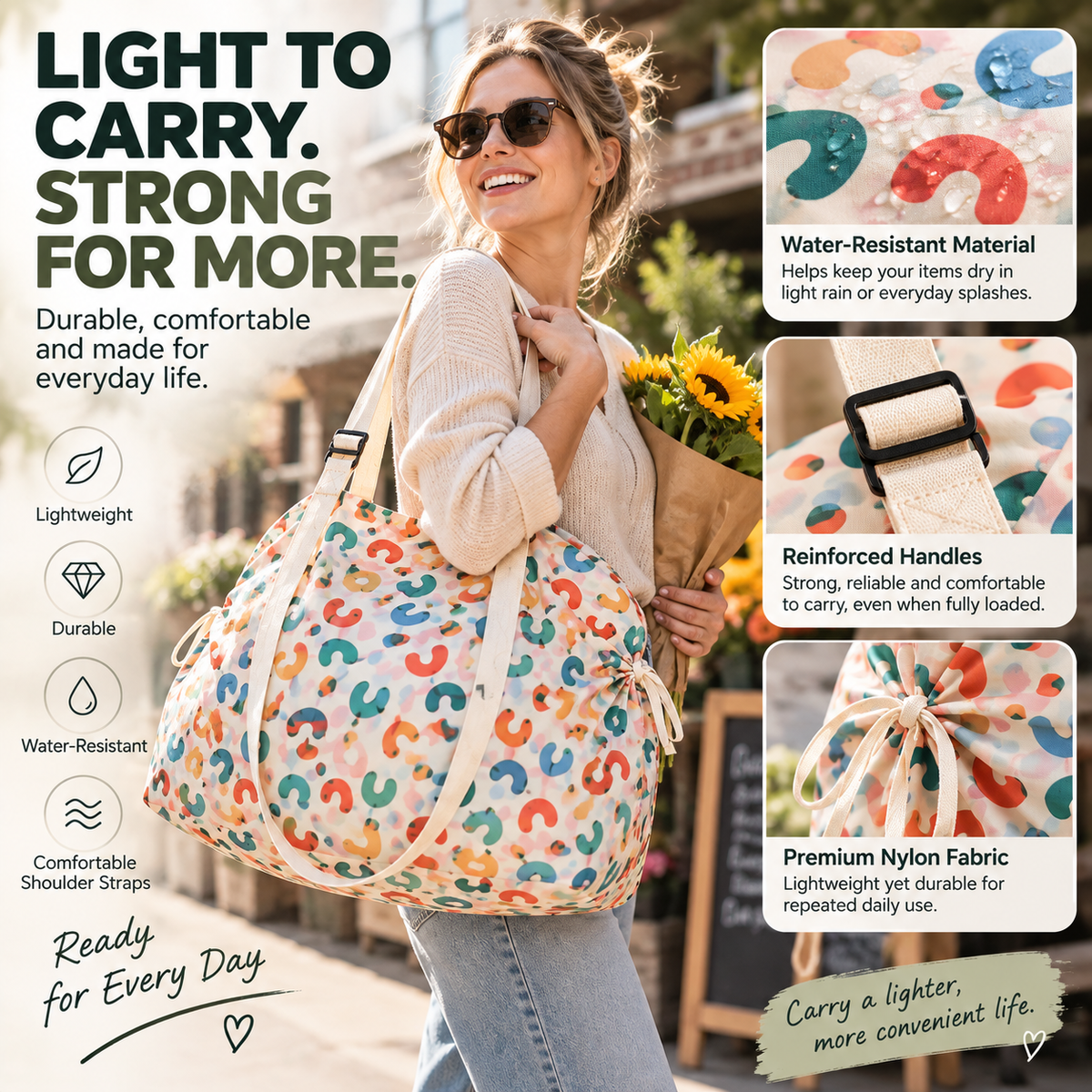🛍️ Extra-Large Foldable Shopping Bag – Lightweight, Water-Resistant & Portable