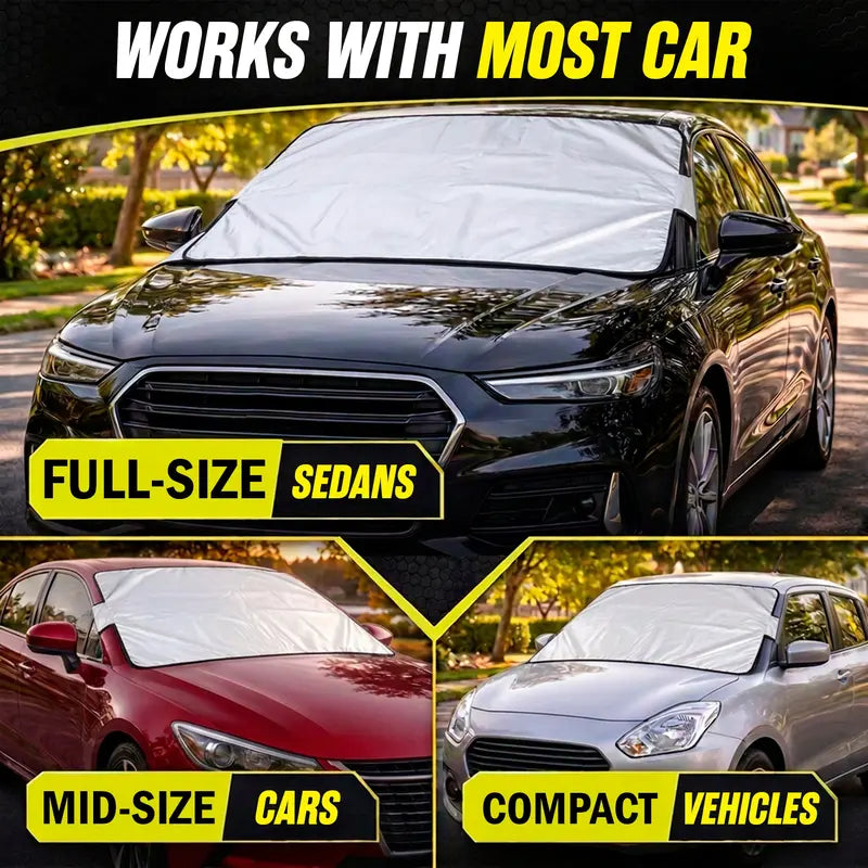 ☀️❄️ Reversible All-Season Windshield Cover | Magnetic Snow & Sun Shield
