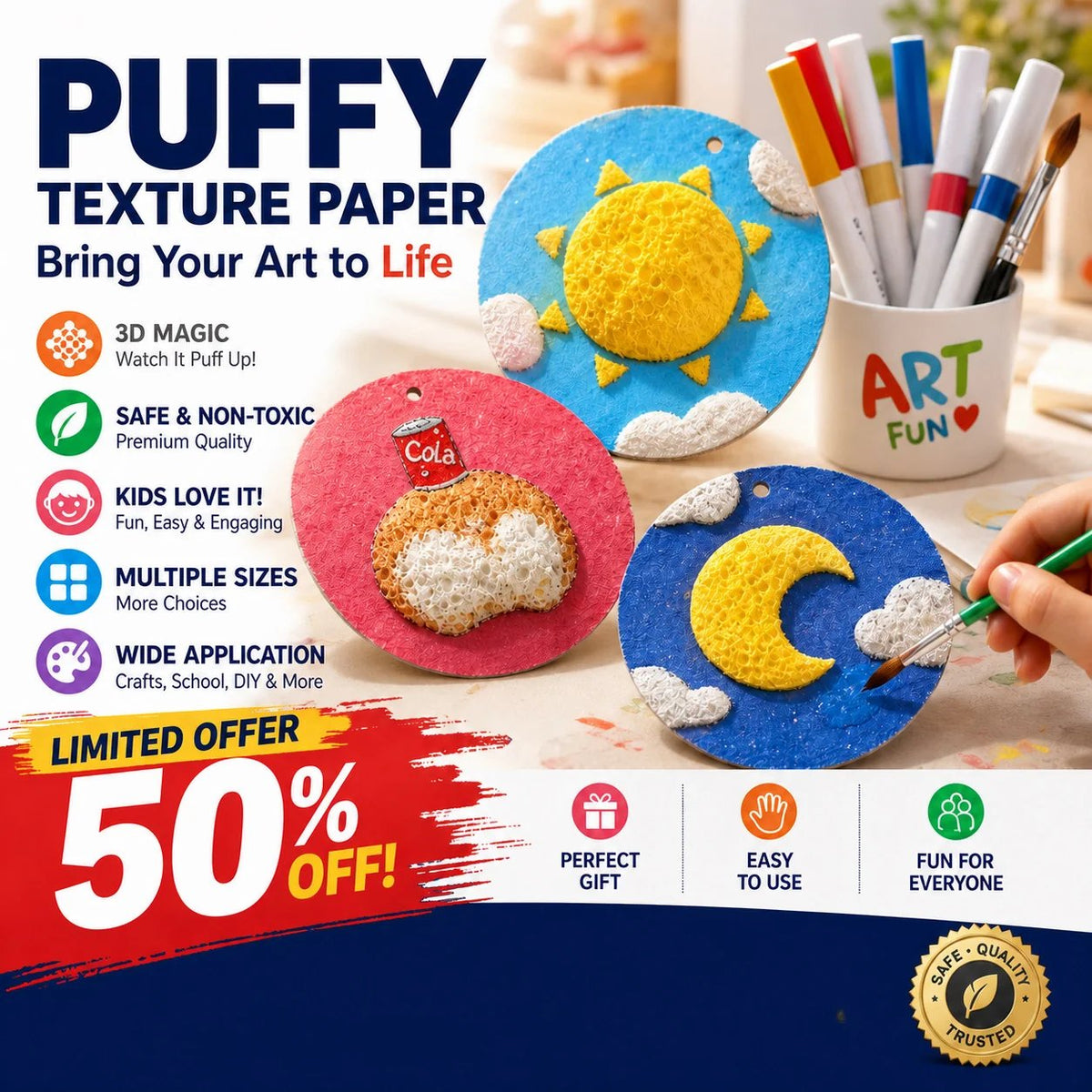 🔮Master the magic of painting!👩‍🎨Foam Texture Painting Paper🎁