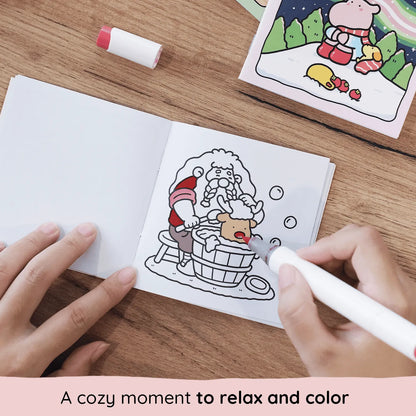 🎁🎨 24-Day Christmas Countdown Mystery Box mini Coloring Book Set