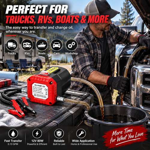🔧 12V 80W Electric Oil Extractor Pump – Fast, Cleaner Oil Changes