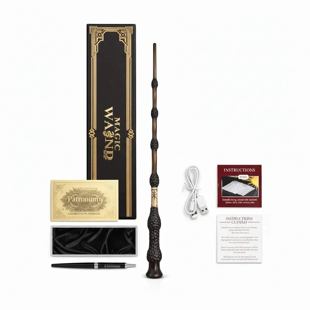 Interactive Magic Wand Gift Set – Light-Up Fantasy Role Play & Collector Display