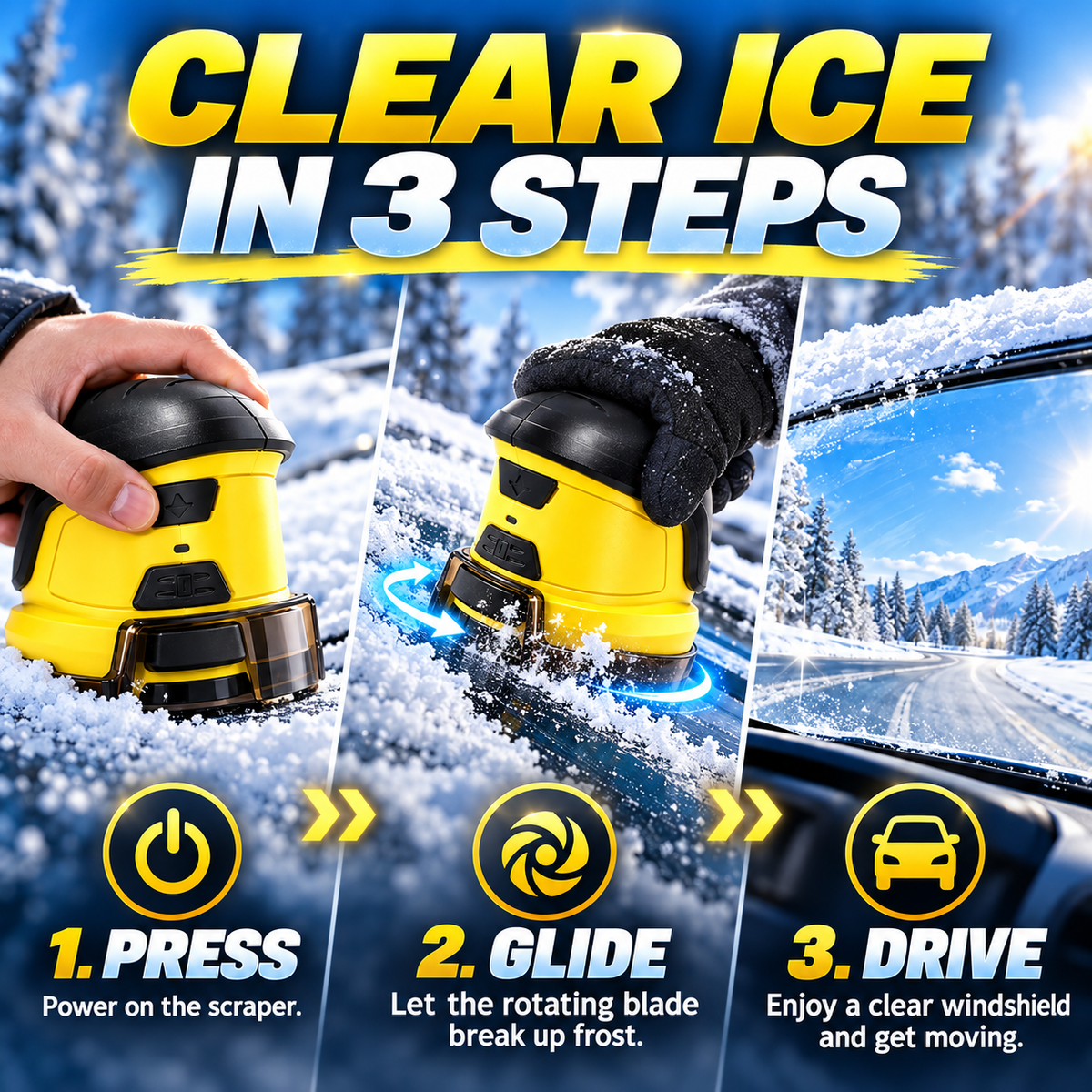 🔥 49% OFF TODAY — Cordless Electric Snow Scraper | Clear Frost & Ice in Seconds