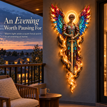 🪽 Lighted Angel Wall Sculpture – A Daily Reminder of Faith