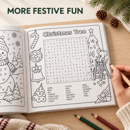 🎄Happy Days‑Cosy Christmas Advent Colouring Book | Hardback Edition | 24 Sealed Daily Surprise Sections | All‑Ages Screen‑Free Festive Activity