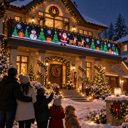 🎄 Turn Your Balcony Into a Christmas Show – Smart Animated Pixel Curtain Lights🎅