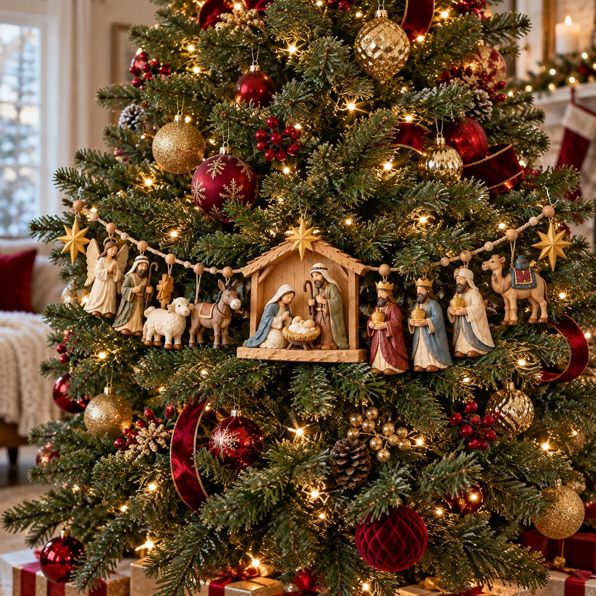 ✝️ The Night Hope Was Born – Bethlehem Nativity Christmas Garland