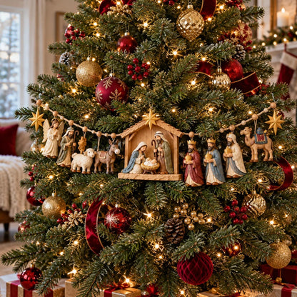 ✝️ The Night Hope Was Born – Bethlehem Nativity Christmas Garland