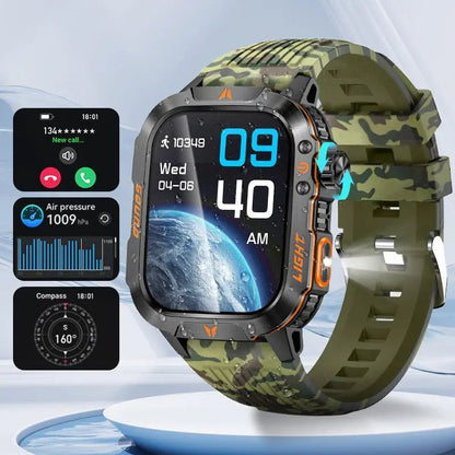 ⌚2.01-Inch Sport Smartwatch with Calls, Activity Modes & Side LED Light🎁