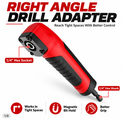 90° Right Angle Drill Adapter – Reach Screws in Tight Spaces