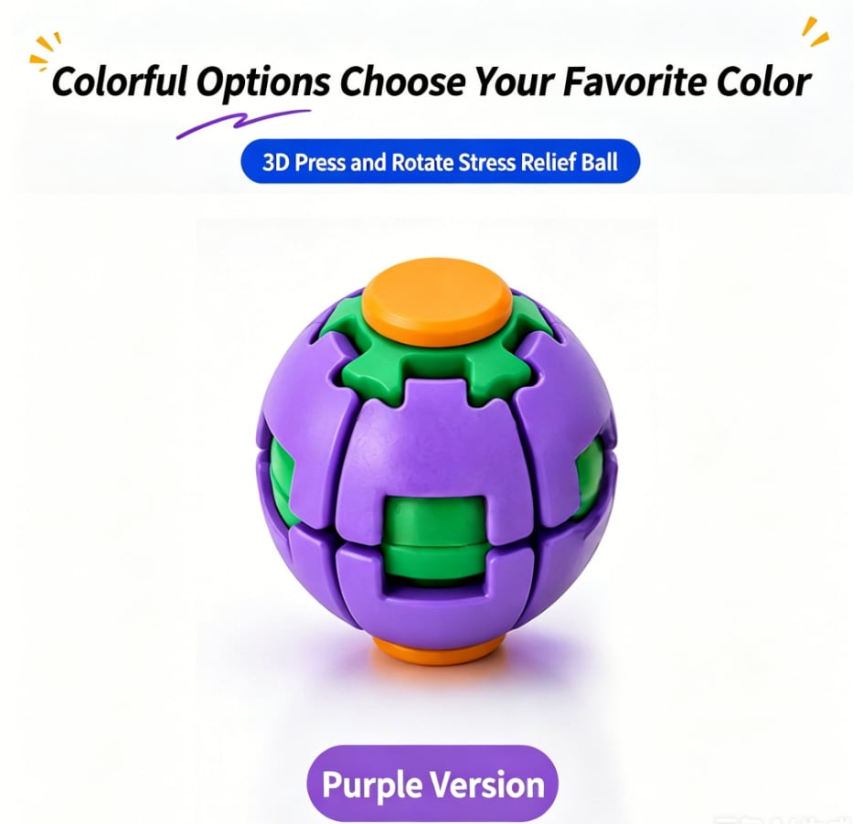 Magic Squishy Spinning Ball – Press-to-Spin Pocket Fidget Toy