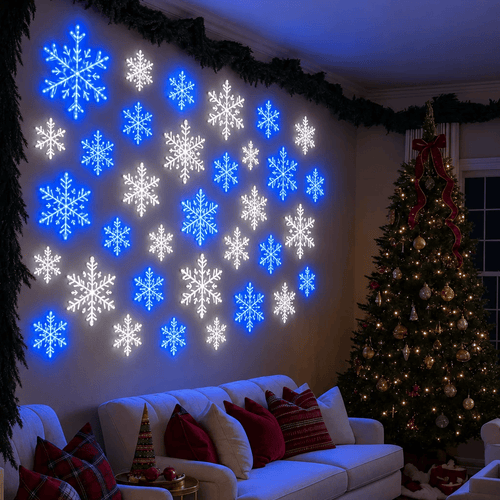 ❄️LED Snowflake Wall Set