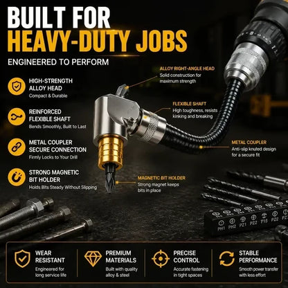 🔥Flexible Shaft Right Angle Drill Adapter Kit🔧