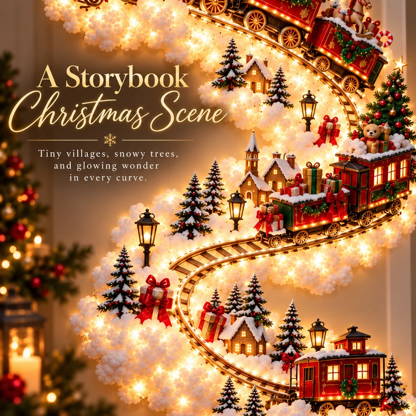 ✨ Christmas Wall Magic Lighted Decoration – Warm Glowing Holiday Wall Display