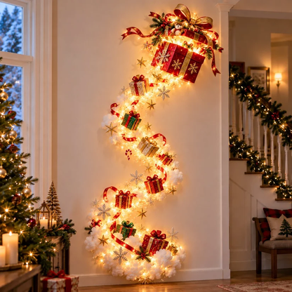 ✨ Christmas Wall Magic Lighted Decoration – Warm Glowing Holiday Wall Display