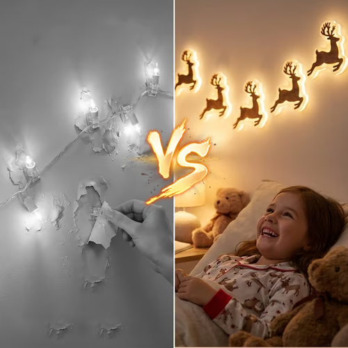 LED Reindeer Wall Decorations - Festive Christmas Lighting