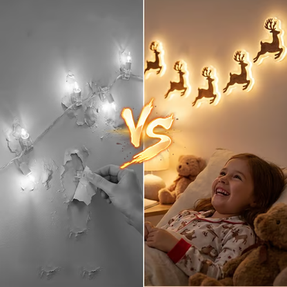 LED Reindeer Wall Decorations - Festive Christmas Lighting