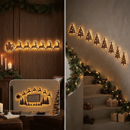 LED Reindeer Wall Decorations - Festive Christmas Lighting